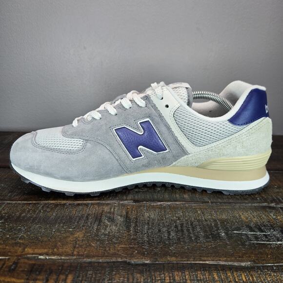 New Balance 574 Mens Size 12 D Running Shoes U574SPB Gray Blue White - Picture 6 of 11